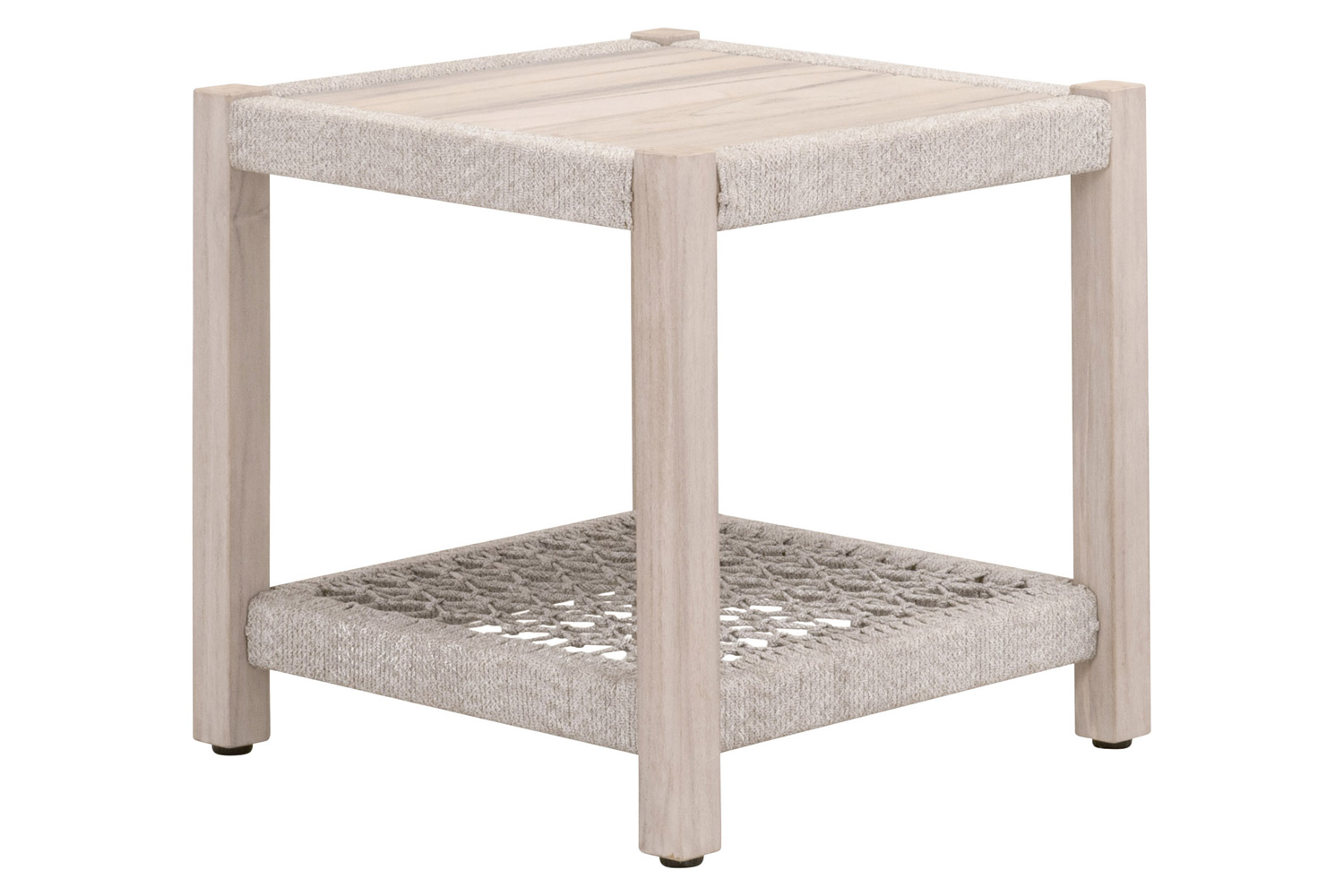 Essentials Woven Wrap Outdoor End Table - Taupe