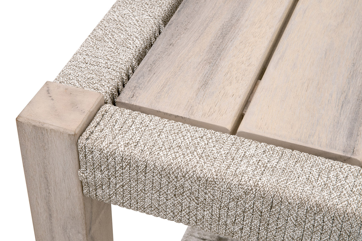 Essentials Woven Wrap Outdoor End Table - Taupe