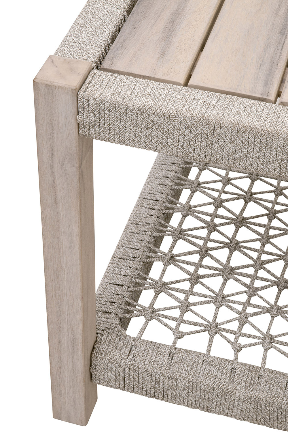 Essentials Woven Wrap Outdoor End Table - Taupe