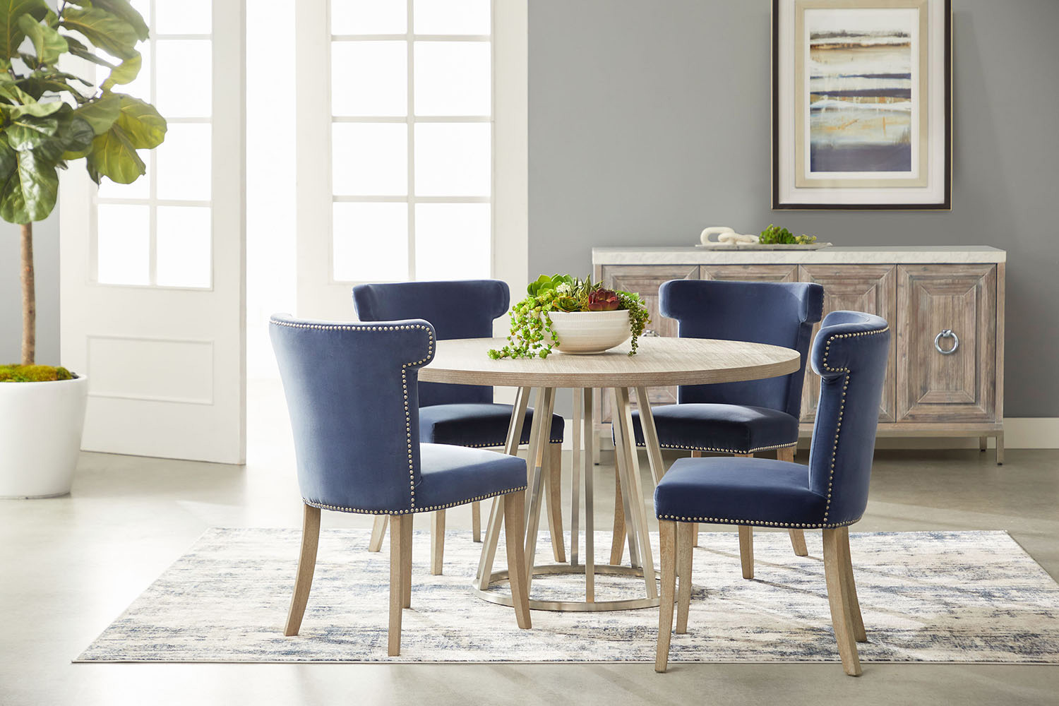 Essentials Celina Dining Chair - Denim Velvet