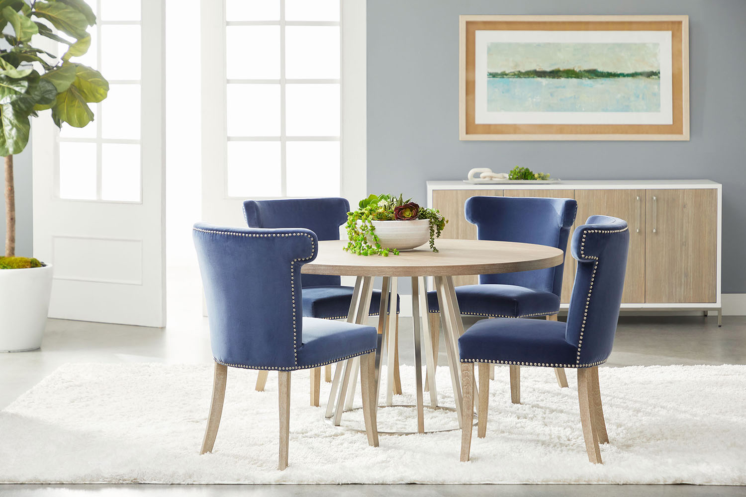 Essentials Celina Dining Chair - Denim Velvet