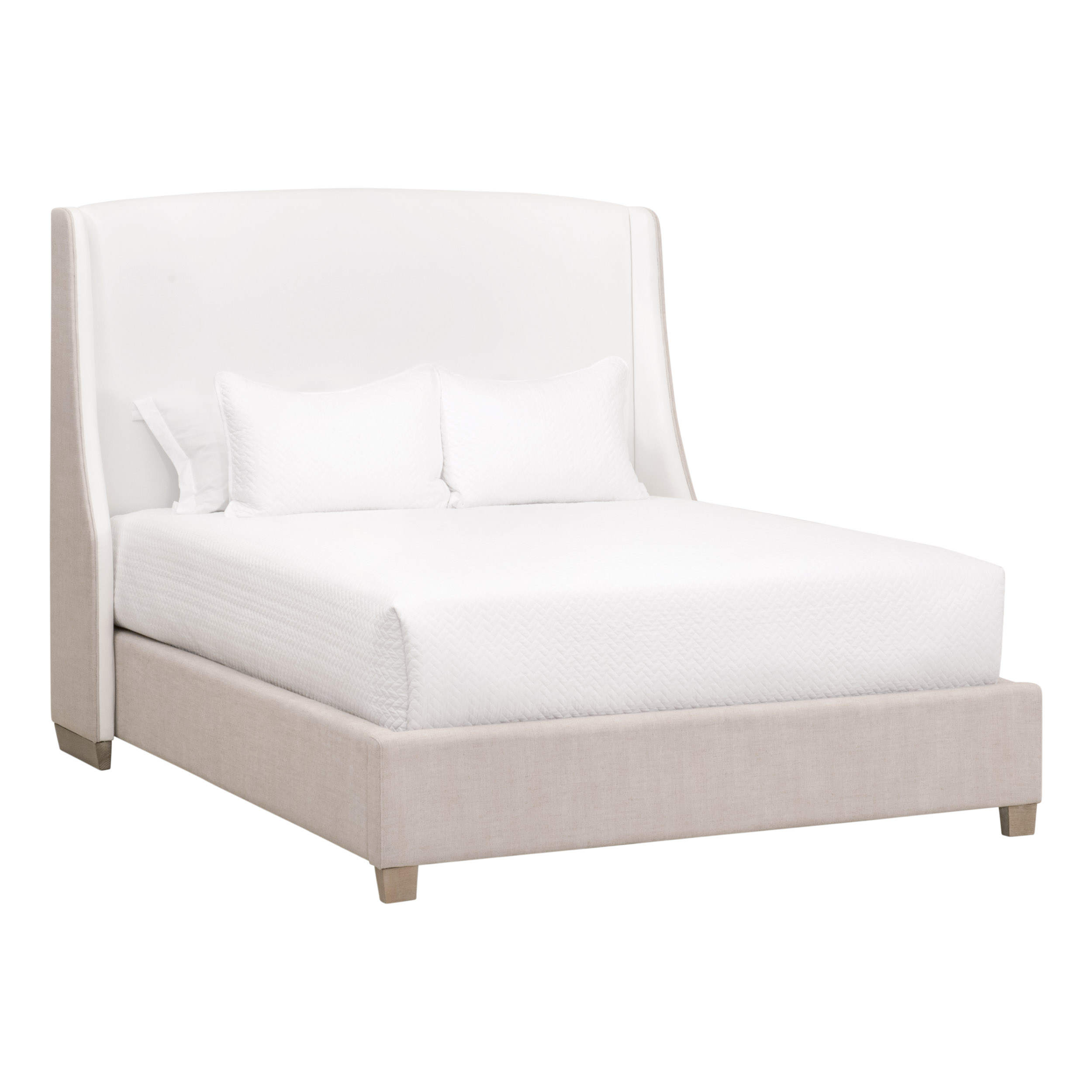 Essentials - Sloan Queen Bed in LiveSmart Peyton-Pearl, Bisque, Natural Gray Oak