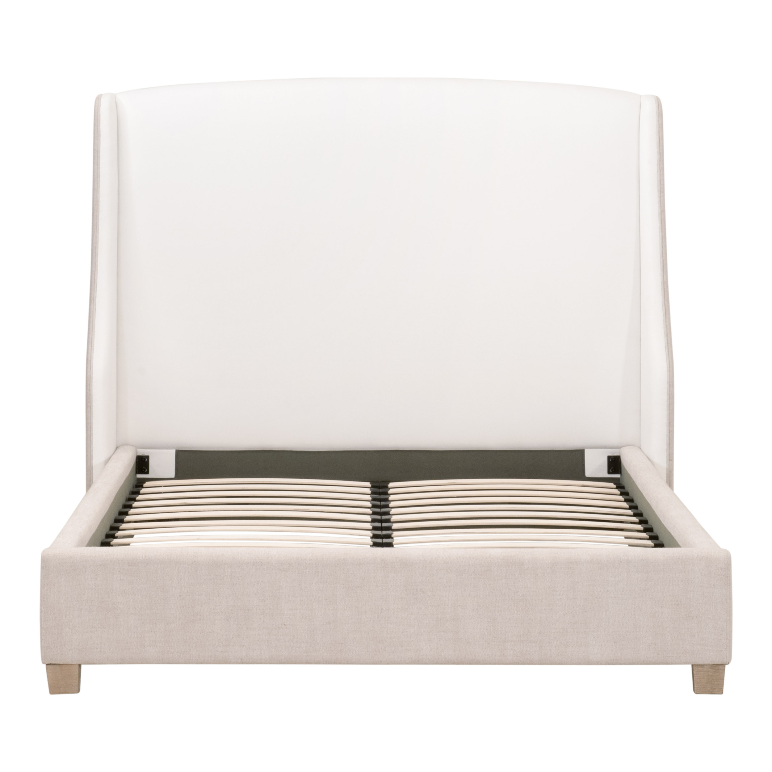 Essentials - Sloan Queen Bed in LiveSmart Peyton-Pearl, Bisque, Natural Gray Oak