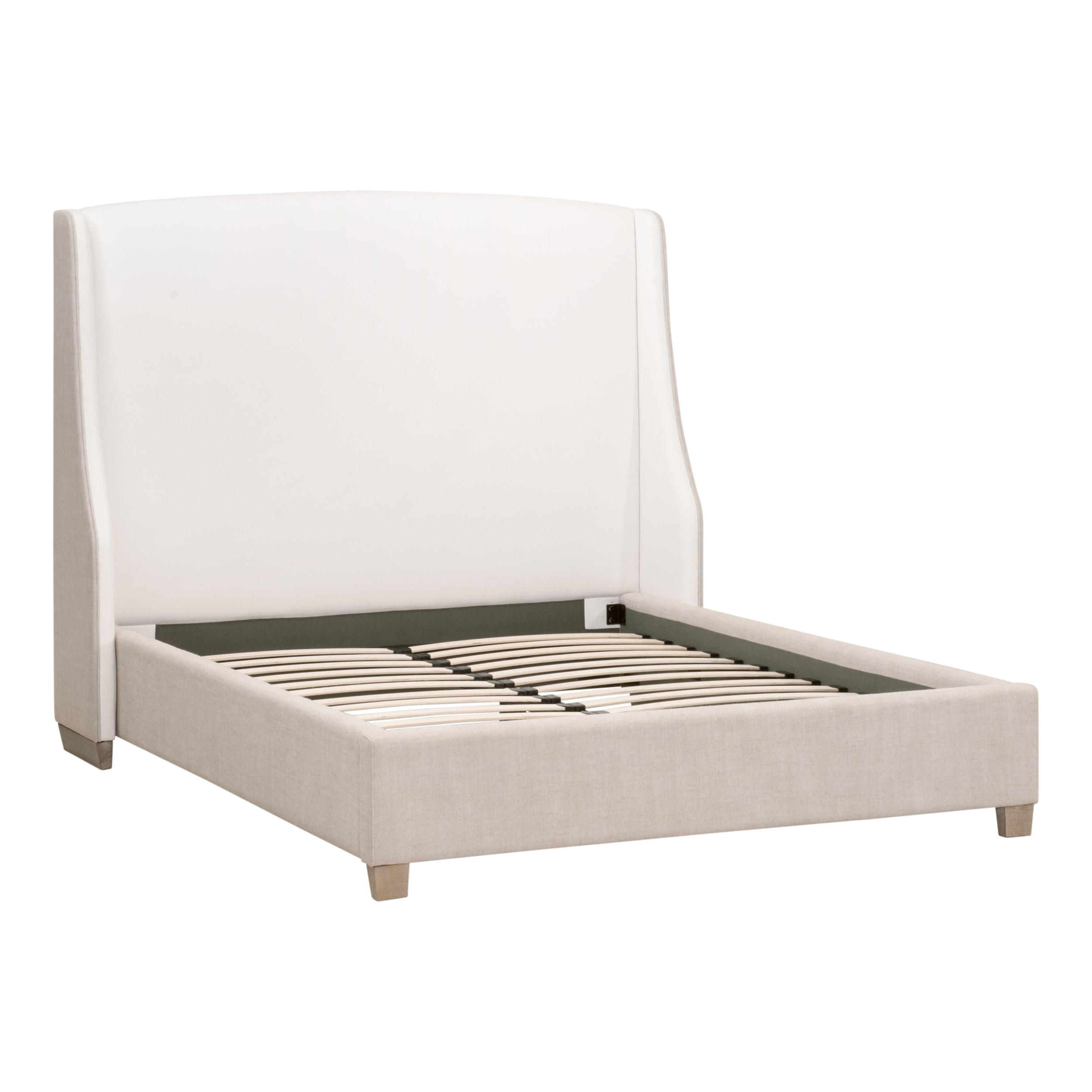 Essentials - Sloan Queen Bed in LiveSmart Peyton-Pearl, Bisque, Natural Gray Oak