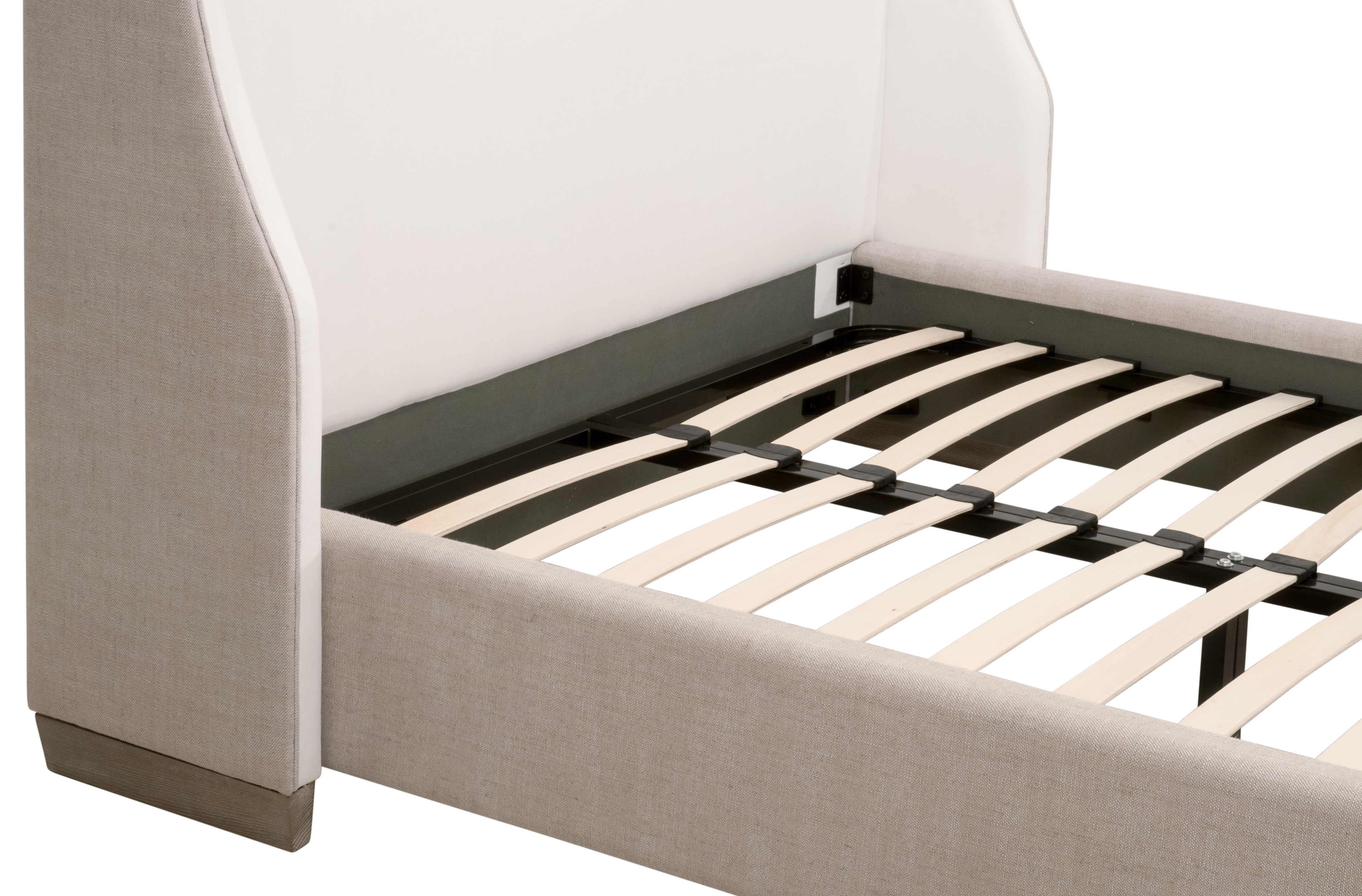 Essentials - Sloan Queen Bed in LiveSmart Peyton-Pearl, Bisque, Natural Gray Oak