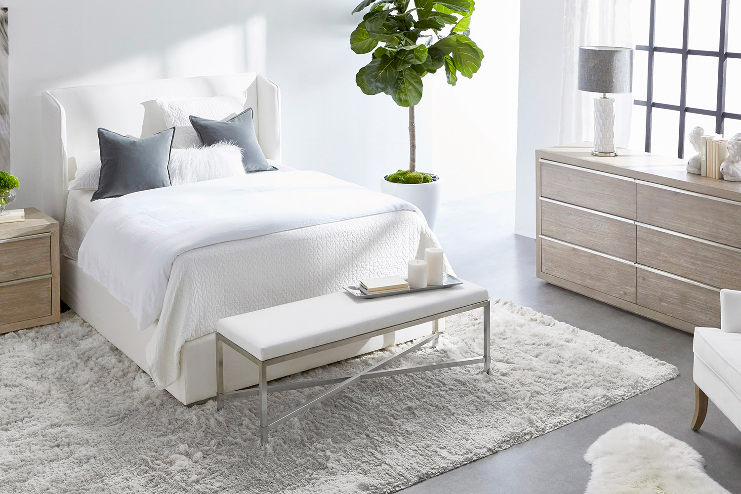 Essentials Stewart Cal King Bed - Livesmart Peyton Pearl