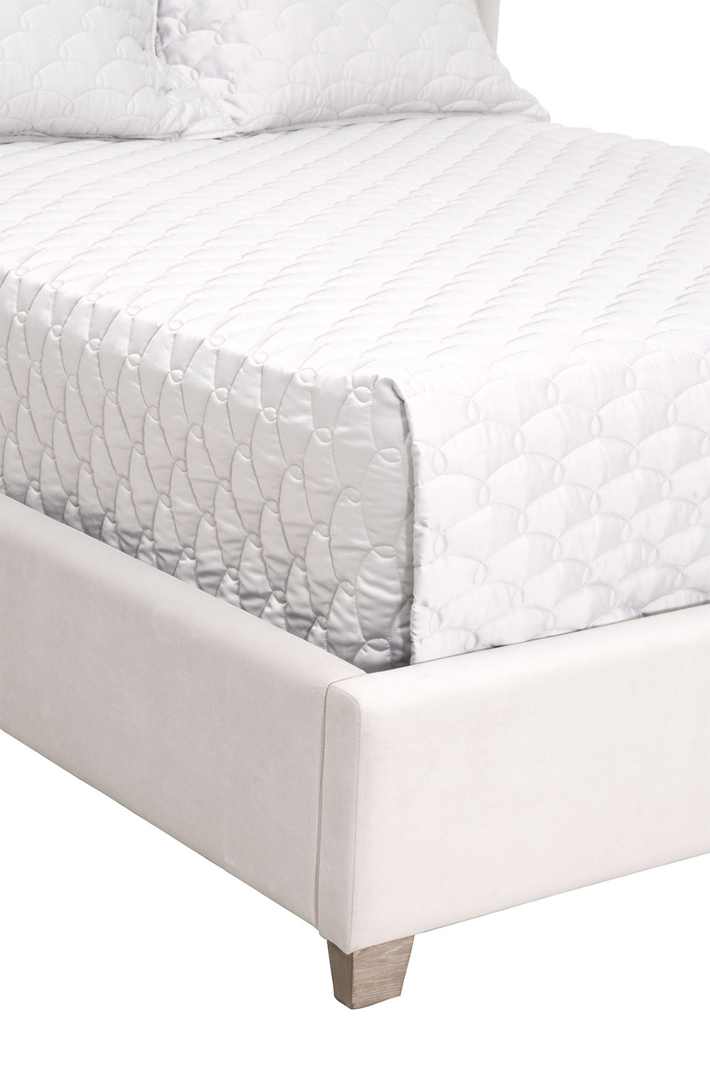 Essentials Chandler Queen Bed - Cream Velvet