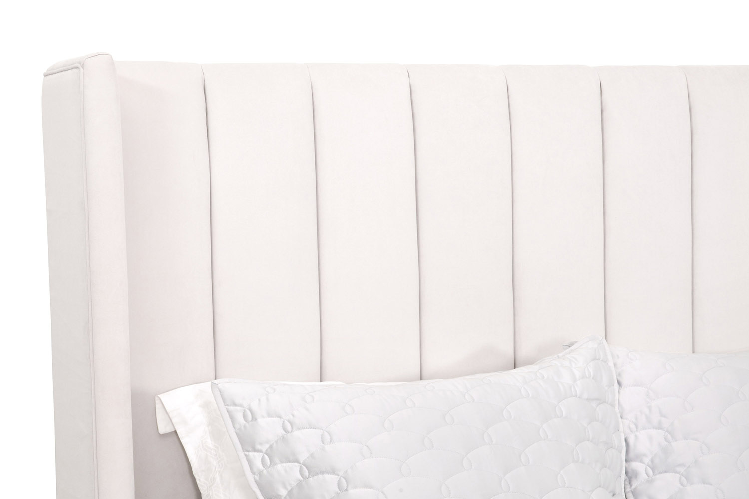 Essentials Chandler Queen Bed - Cream Velvet