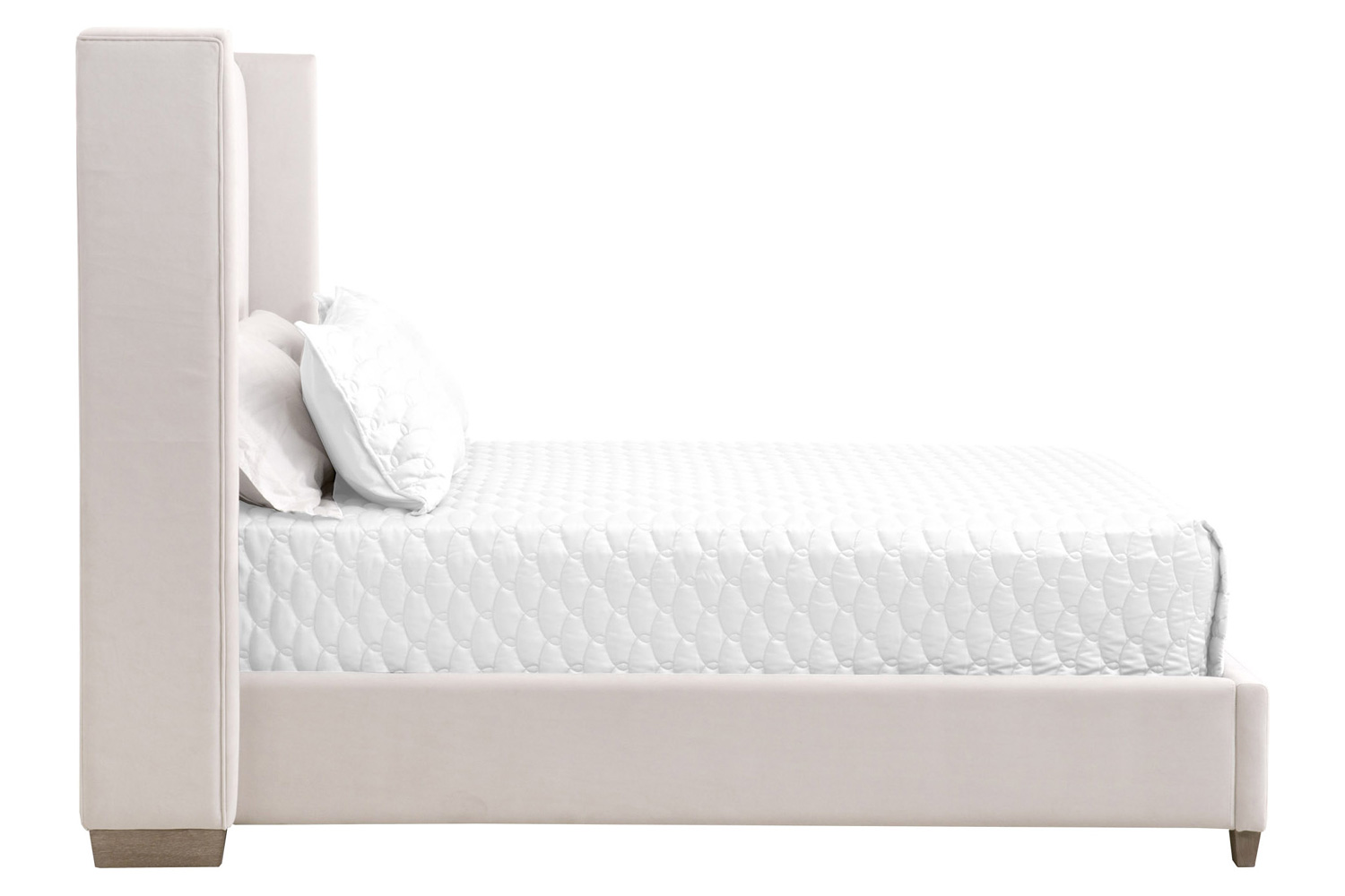 Essentials Chandler Standard King Bed - Cream Velvet