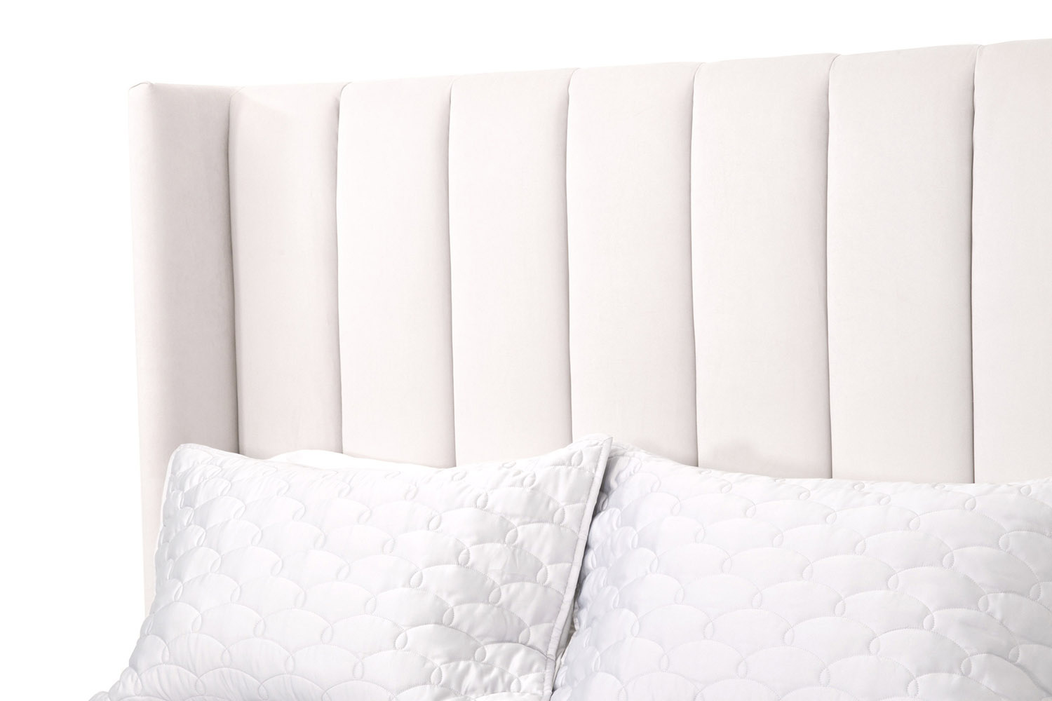 Essentials Chandler Standard King Bed - Cream Velvet