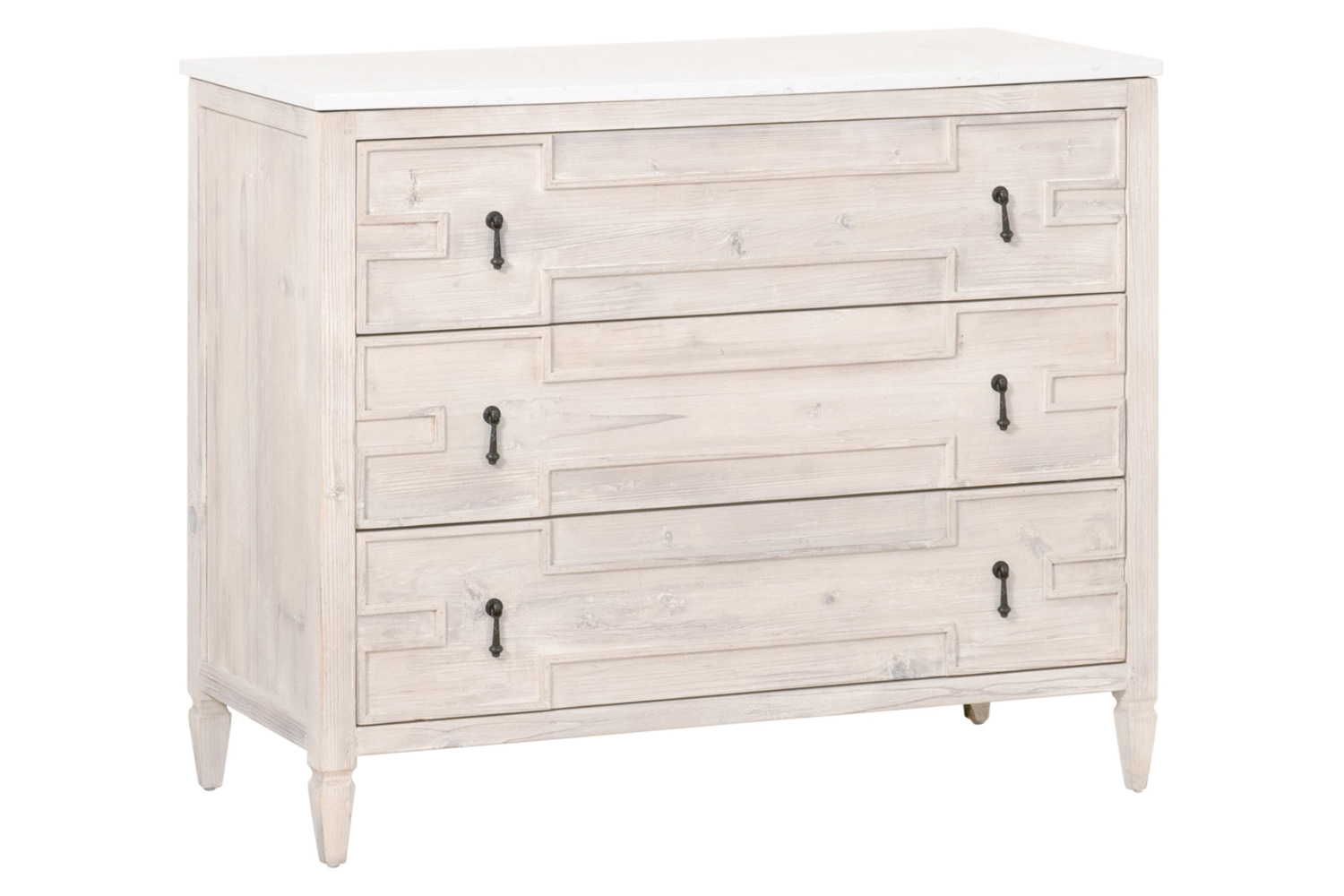 Essentials - Bella Antique Emerie Entry Cabinet in White Wash Pine