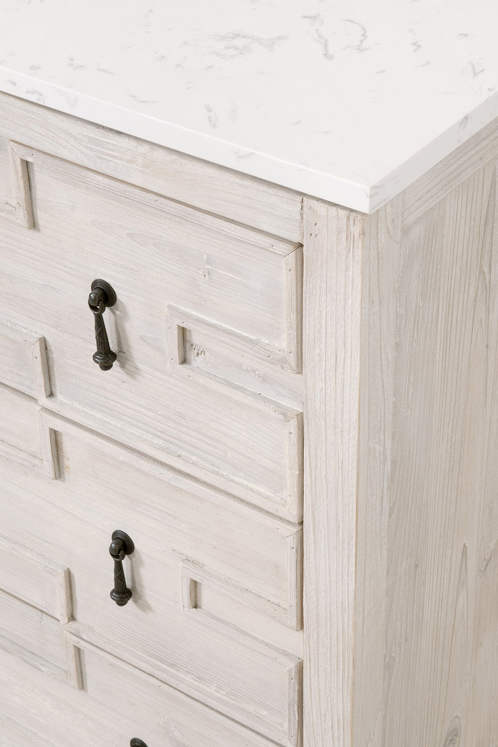 Essentials - Bella Antique Emerie Entry Cabinet in White Wash Pine