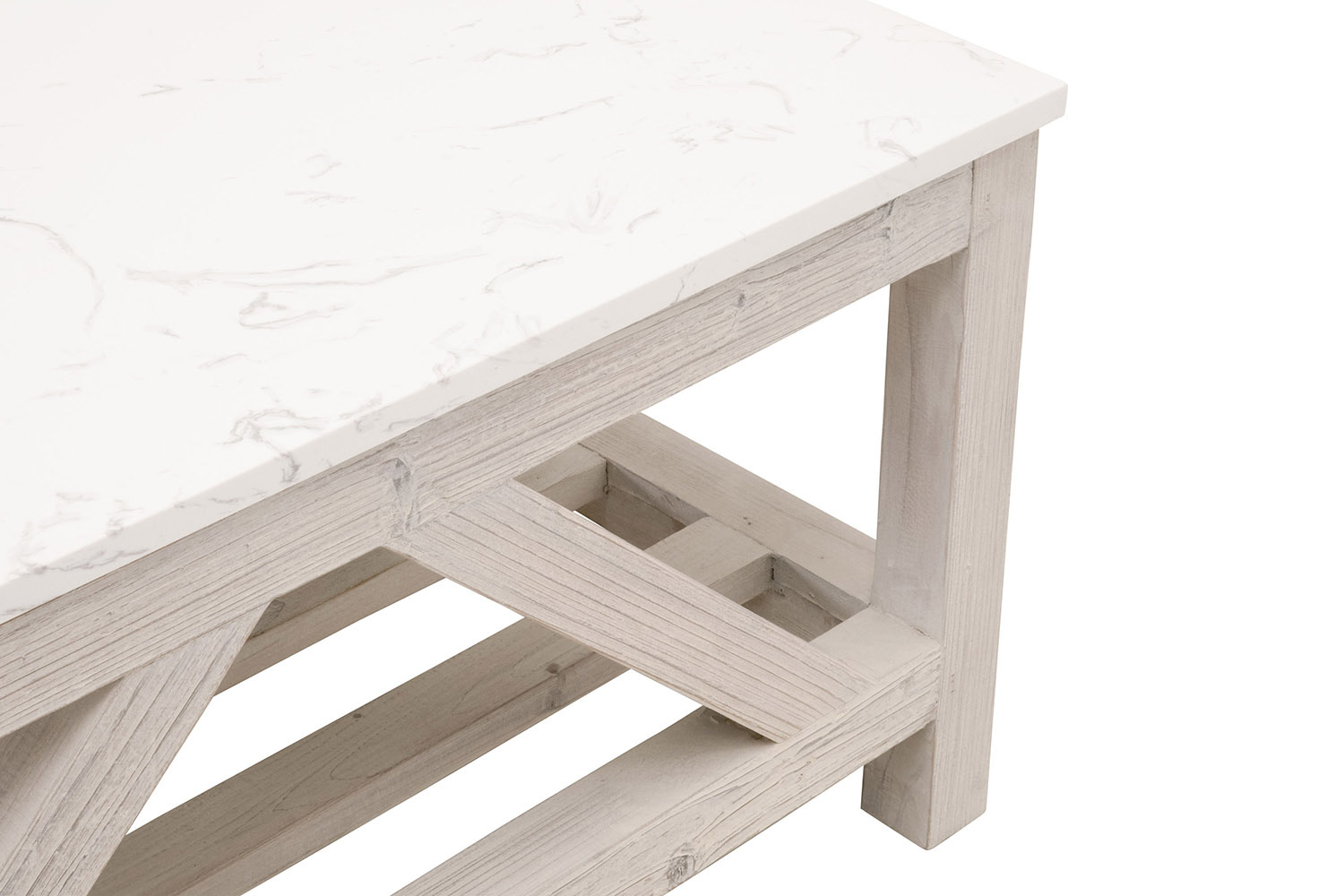 Essentials Bella Antique Spruce Coffee Table - White Wash Pine