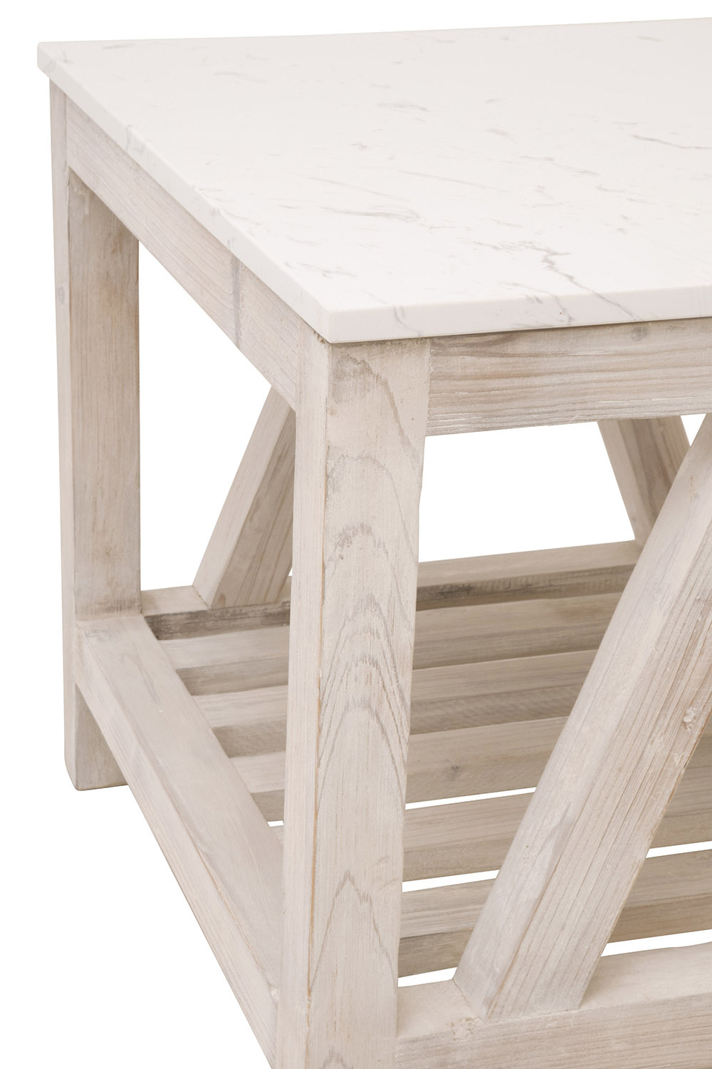 Essentials Bella Antique Spruce End Table - White Wash Pine