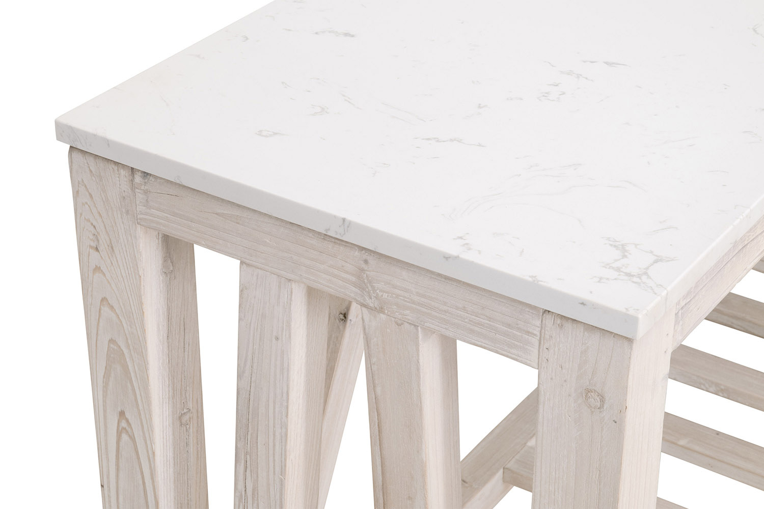 Essentials - Bella Antique Spruce Console Table in White Wash Pine