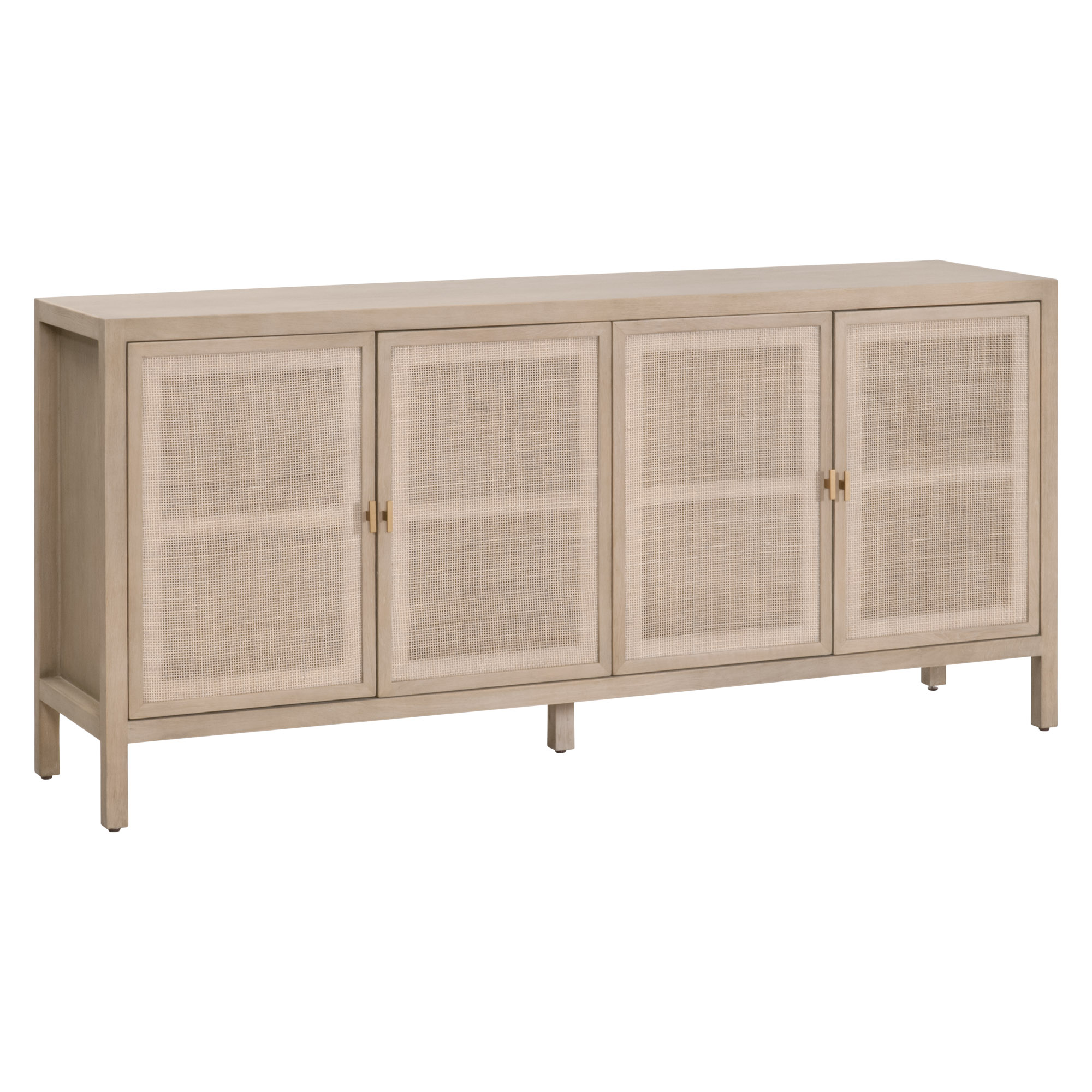 Essentials - Carina Media Sideboard in Smoke Gray Oak, Smoke Gray Cane