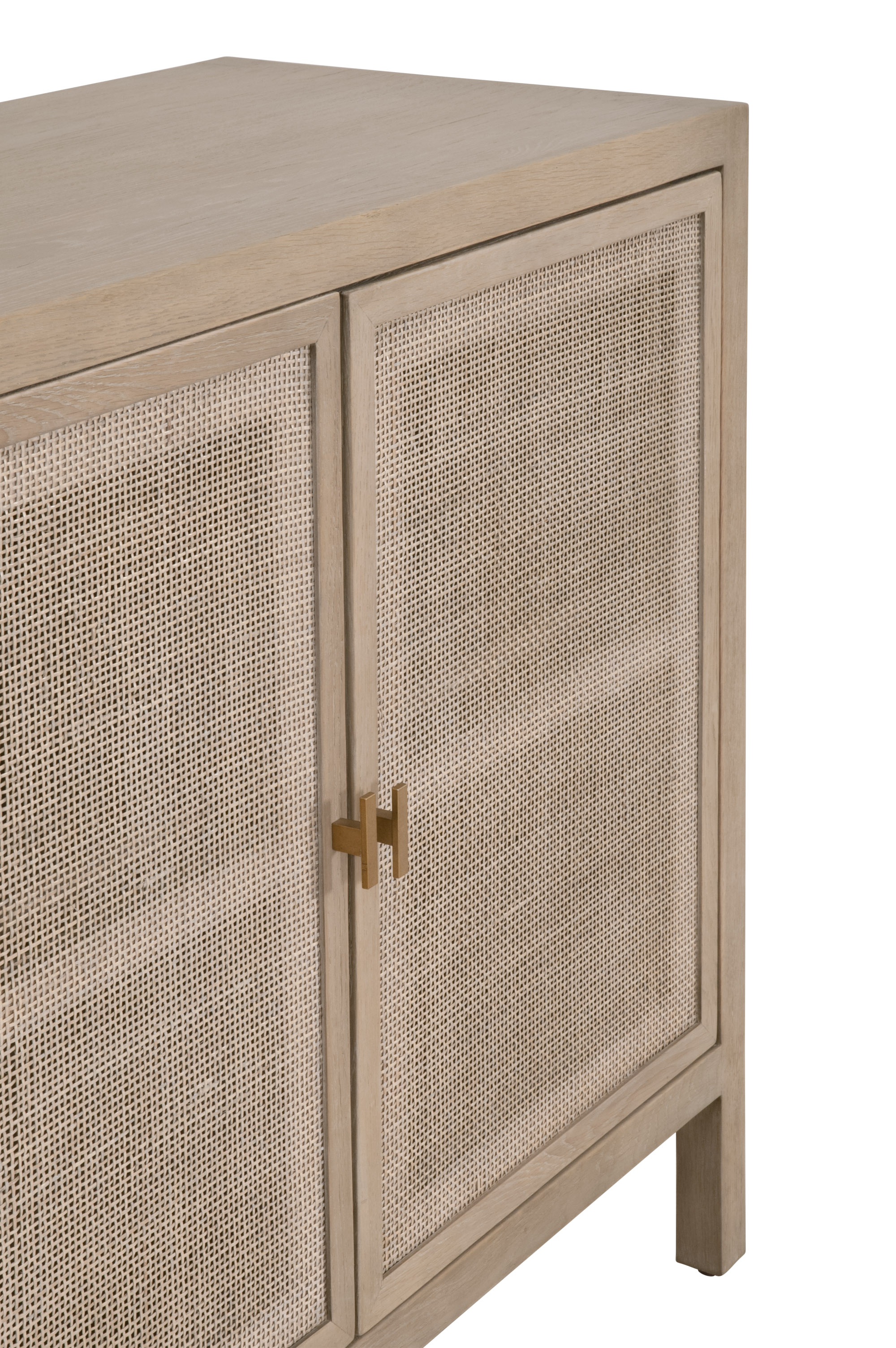 Essentials - Carina Media Sideboard in Smoke Gray Oak, Smoke Gray Cane