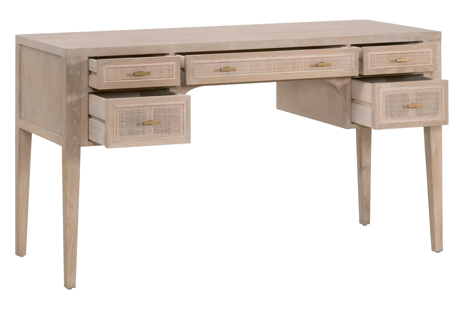 Essentials - Bella Antique Cane Desk in Smoke Gray