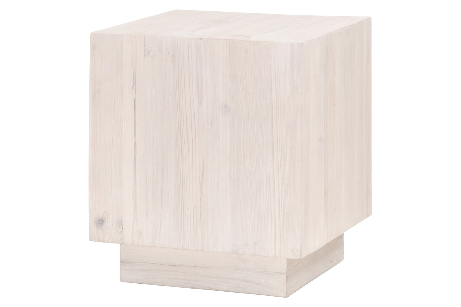 Essentials - Bella Antique Montauk End Table in White Wash Pine