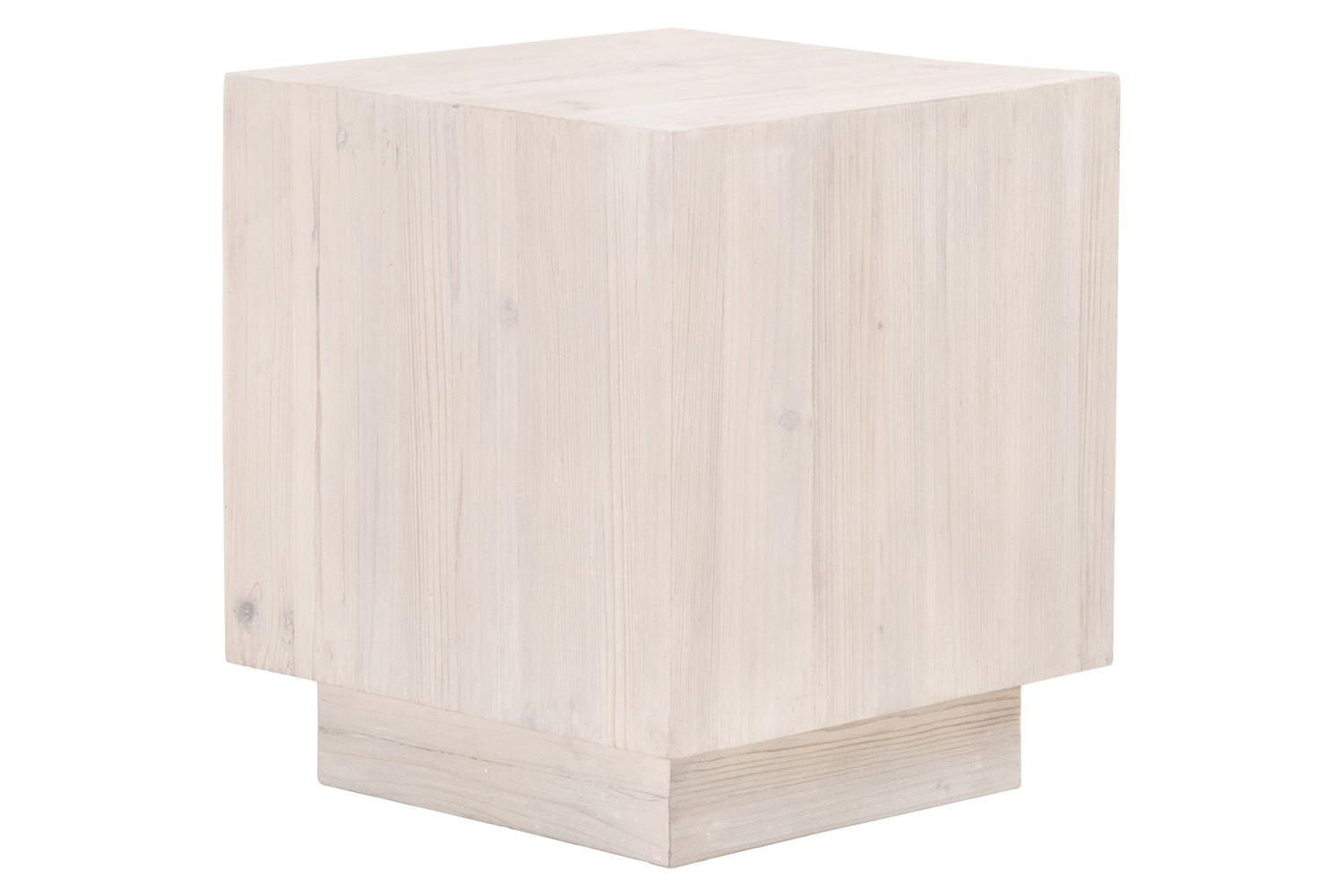 Essentials - Bella Antique Montauk End Table in White Wash Pine