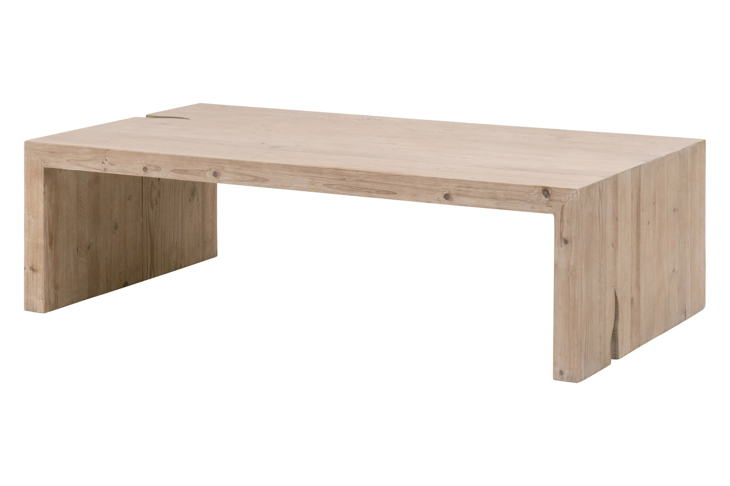 Essentials - Bella Antique Reed Coffee Table in Smoke Gray Pine