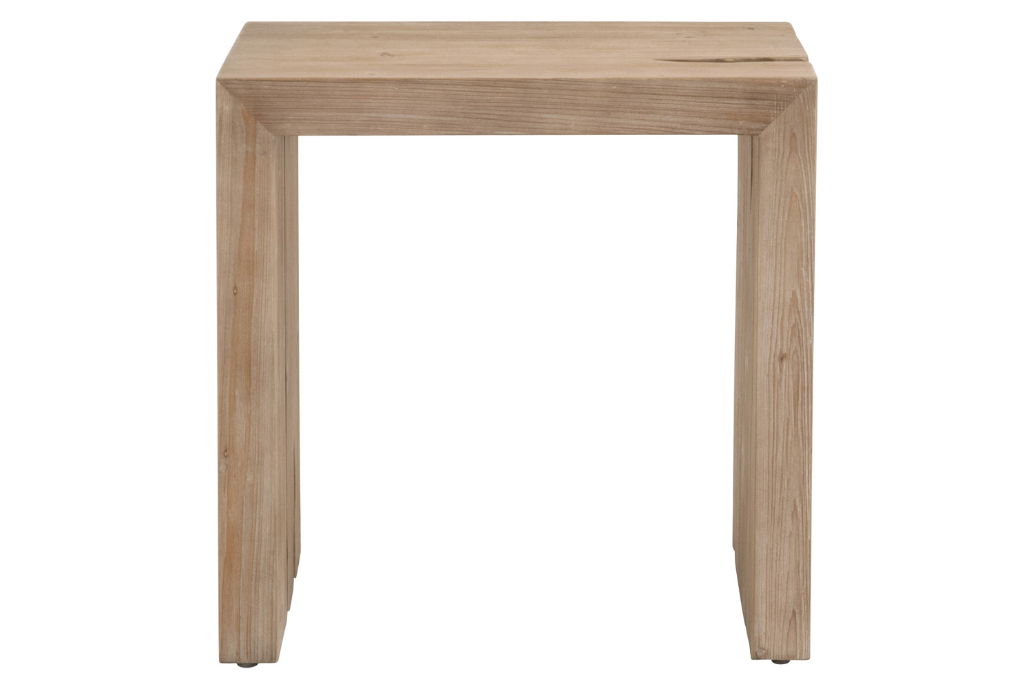 Essentials Bella Antique Reed End Table - Smoke Gray Pine