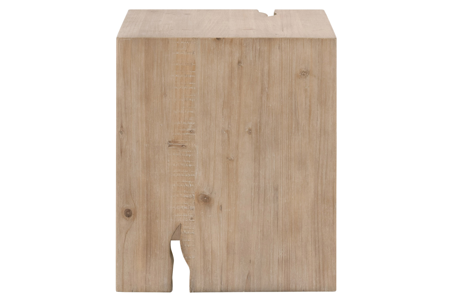 Essentials Bella Antique Reed End Table - Smoke Gray Pine