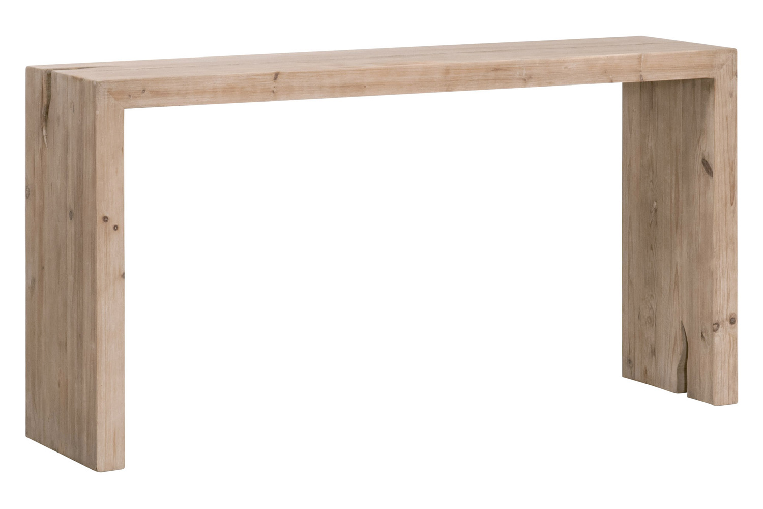 Essentials Bella Antique Reed Console Table - Smoke Gray Pine