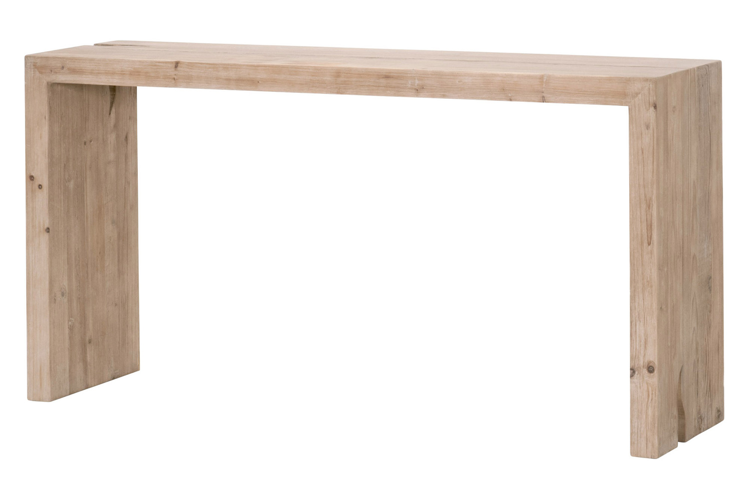 Essentials Bella Antique Reed Console Table - Smoke Gray Pine