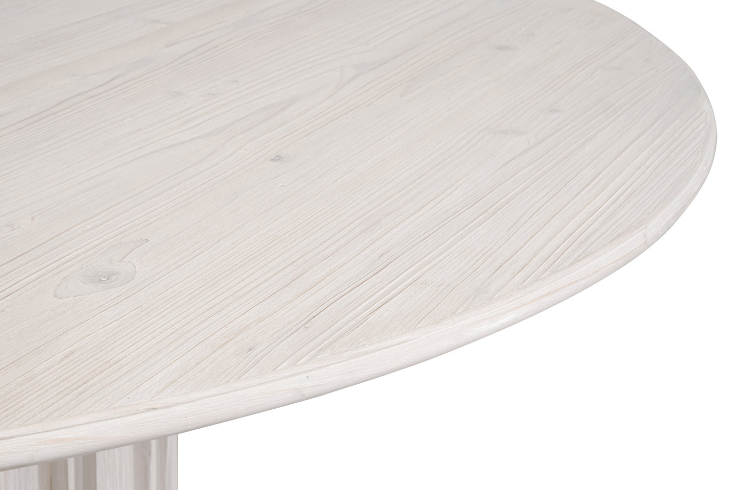 Essentials Bella Antique Roma 54" Round Dining Table - White Wash Pine