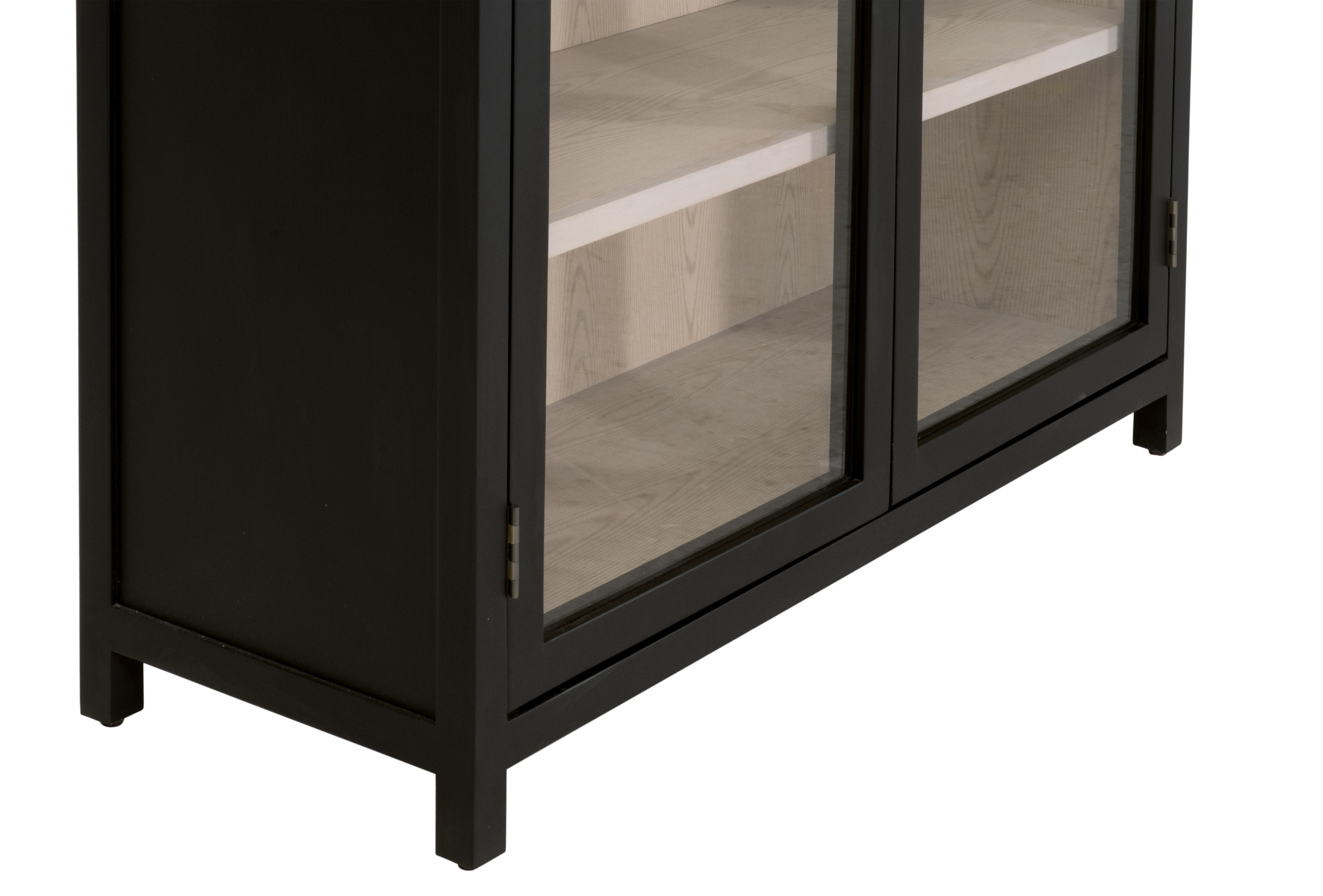 Essentials Bella Antique Toulouse Display Cabinet - Black Birch, Natural Oak