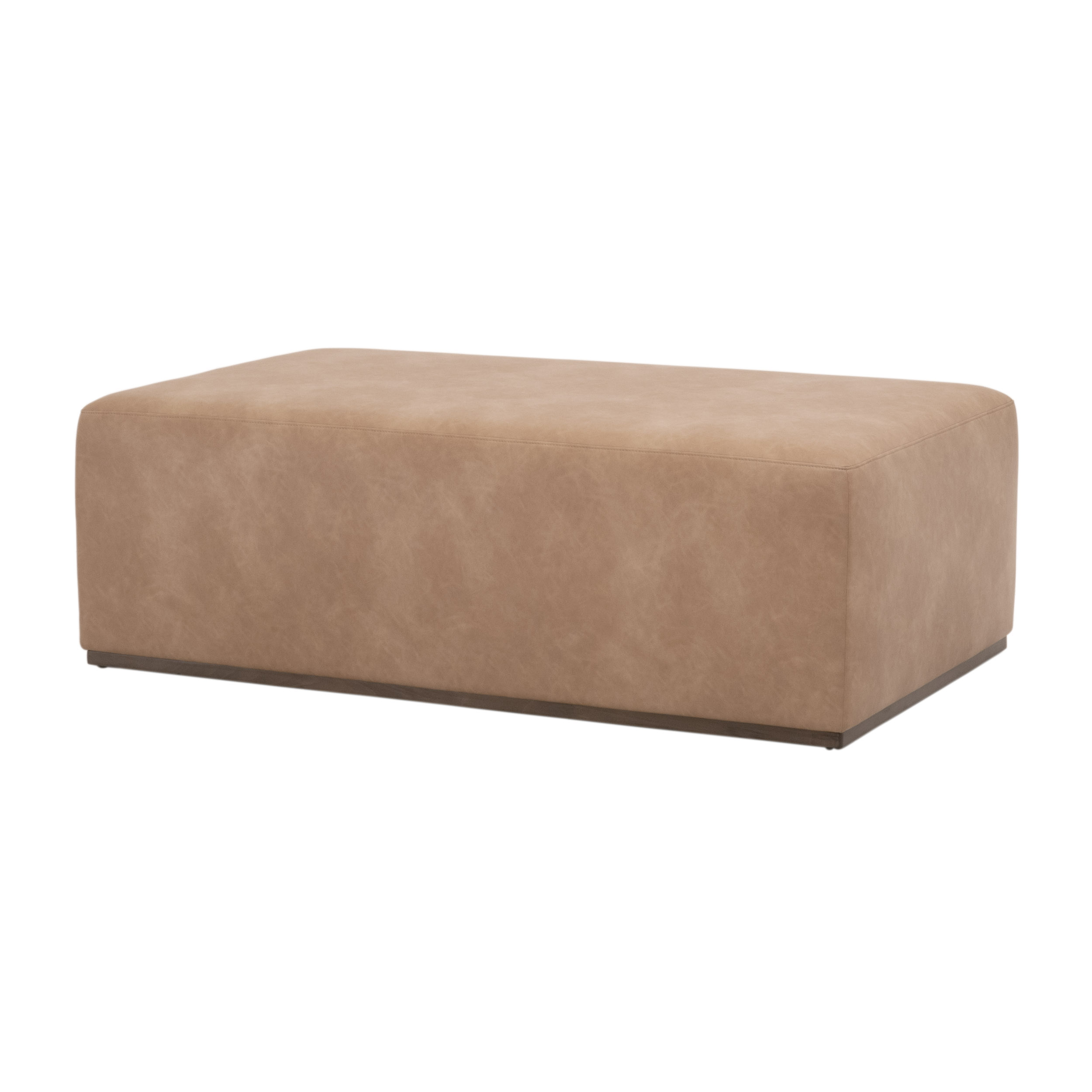 Essentials - Sample Dovetail Upholstered Coffee Table in Ivanhoe Toast, Burnished Brown Acacia