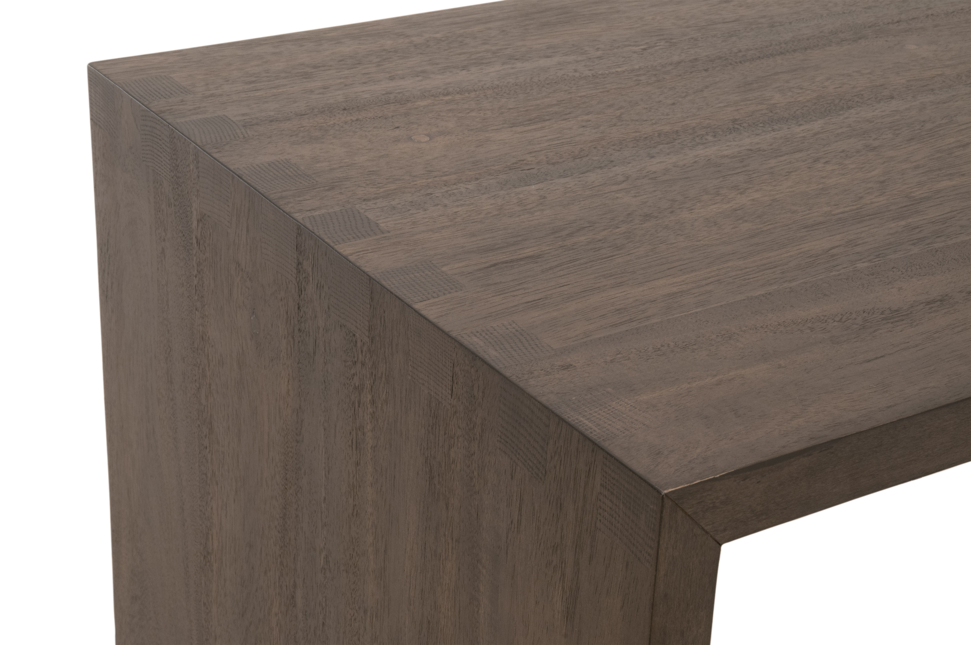 Essentials - Sample Dovetail Upholstered Coffee Table in Ivanhoe Toast, Burnished Brown Acacia