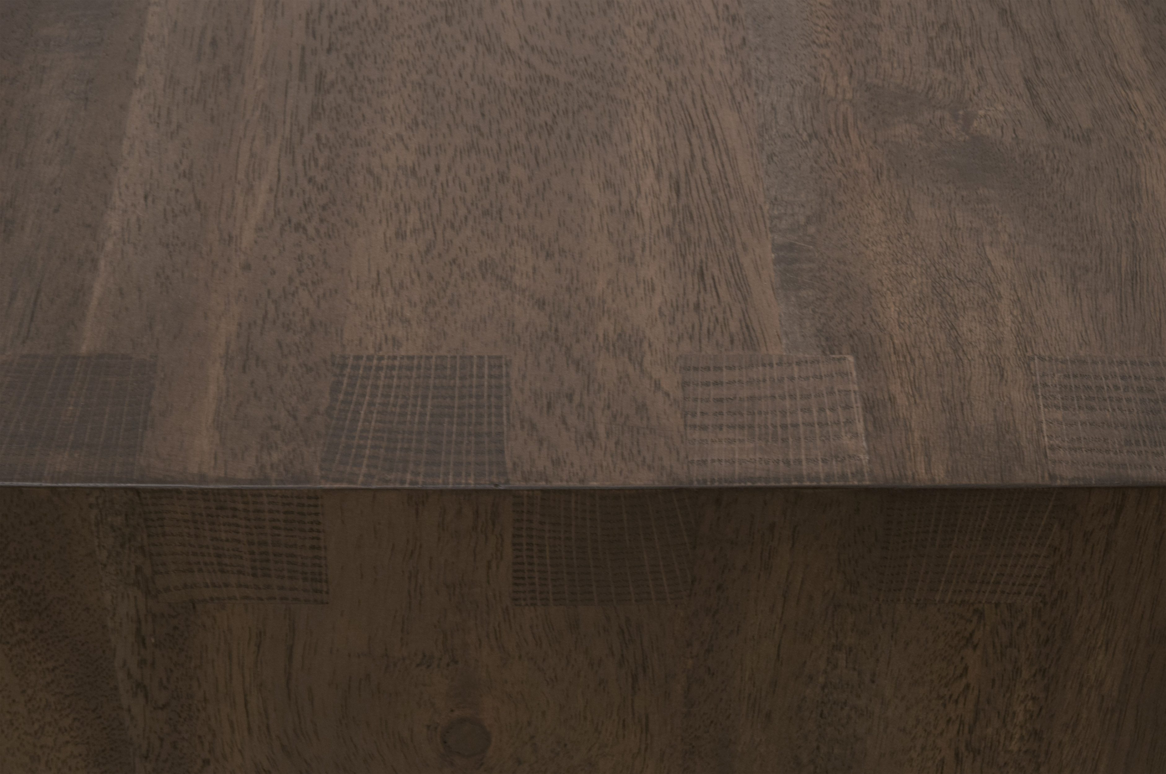 Essentials - Sample Dovetail Upholstered Coffee Table in Ivanhoe Toast, Burnished Brown Acacia