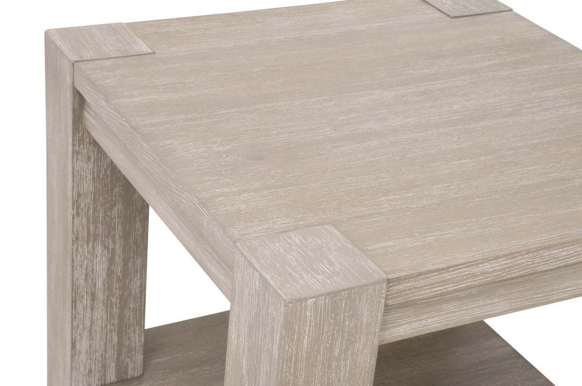 Essentials - Adler Square End Table in Natural Gray Ash, Acacia