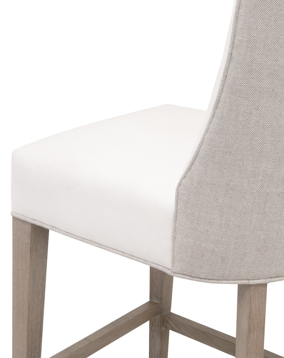 Essentials Duet Counter Stool - Performance Bisque French Linen, Natural Gray