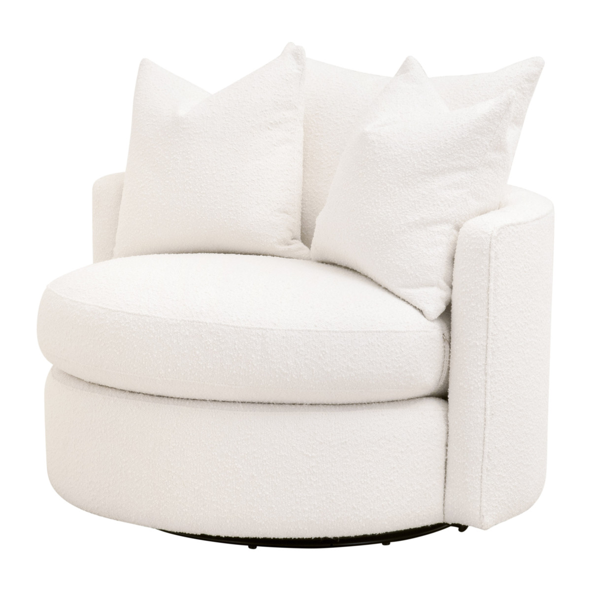 Essentials Lourne Petite Swivel Sofa Chair - Performance Boucle Snow