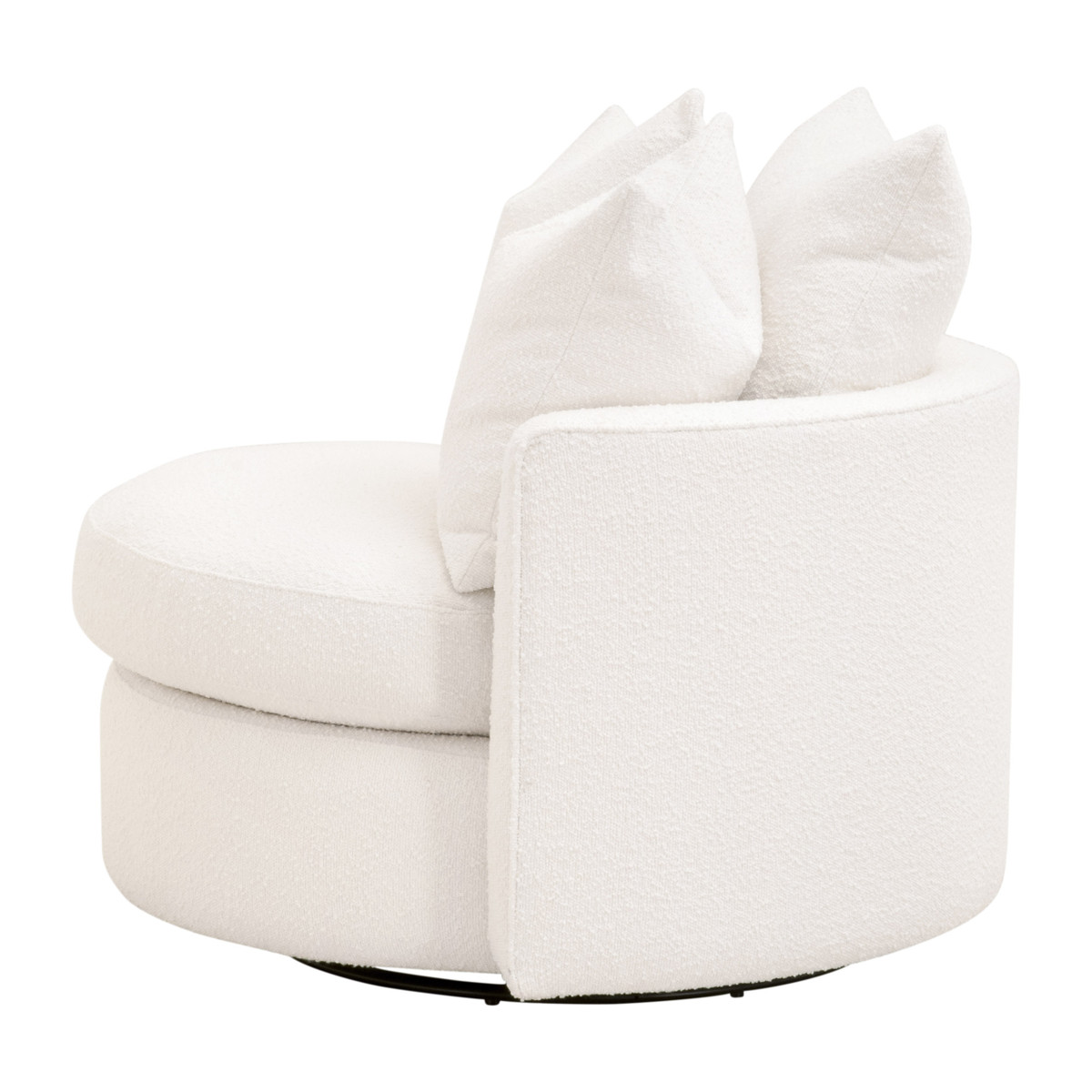 Essentials Lourne Petite Swivel Sofa Chair - Performance Boucle Snow