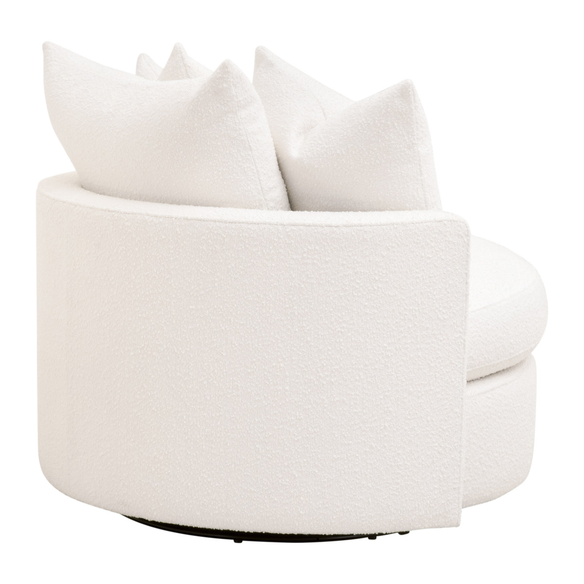 Essentials Lourne Petite Swivel Sofa Chair - Performance Boucle Snow