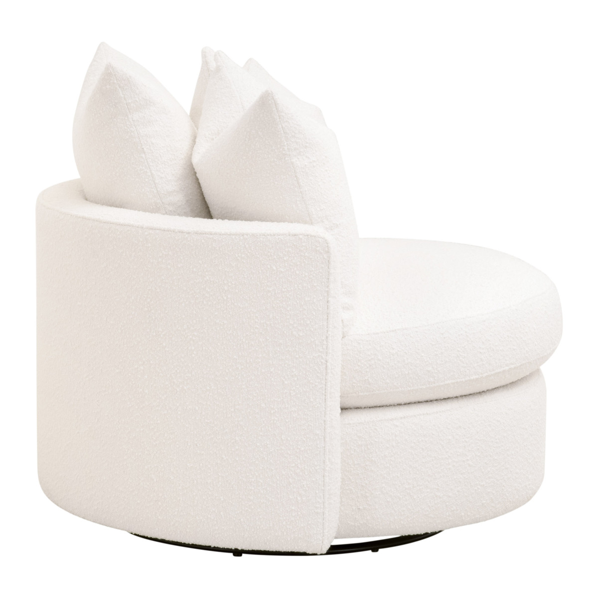 Essentials Lourne Petite Swivel Sofa Chair - Performance Boucle Snow