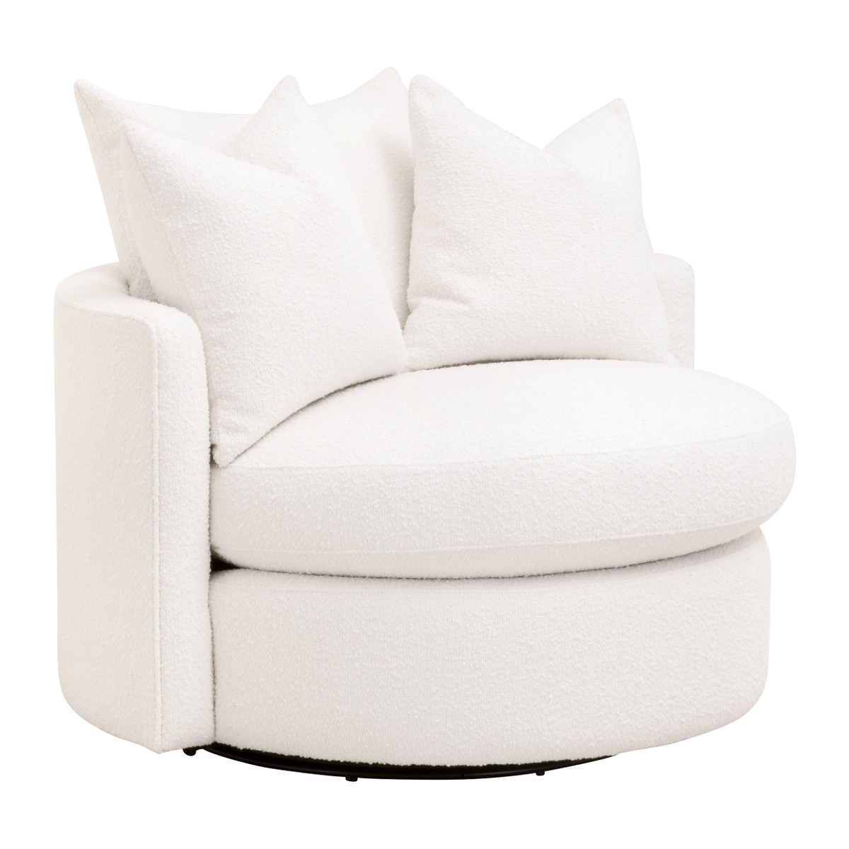 Essentials Lourne Petite Swivel Sofa Chair - Performance Boucle Snow