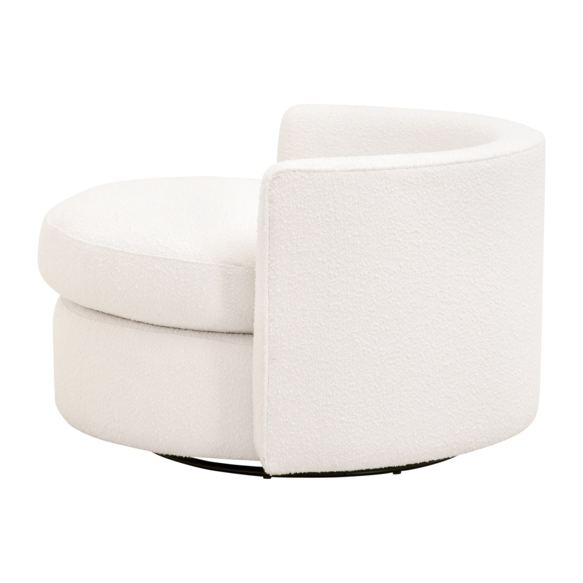 Essentials Lourne Petite Swivel Sofa Chair - Performance Boucle Snow