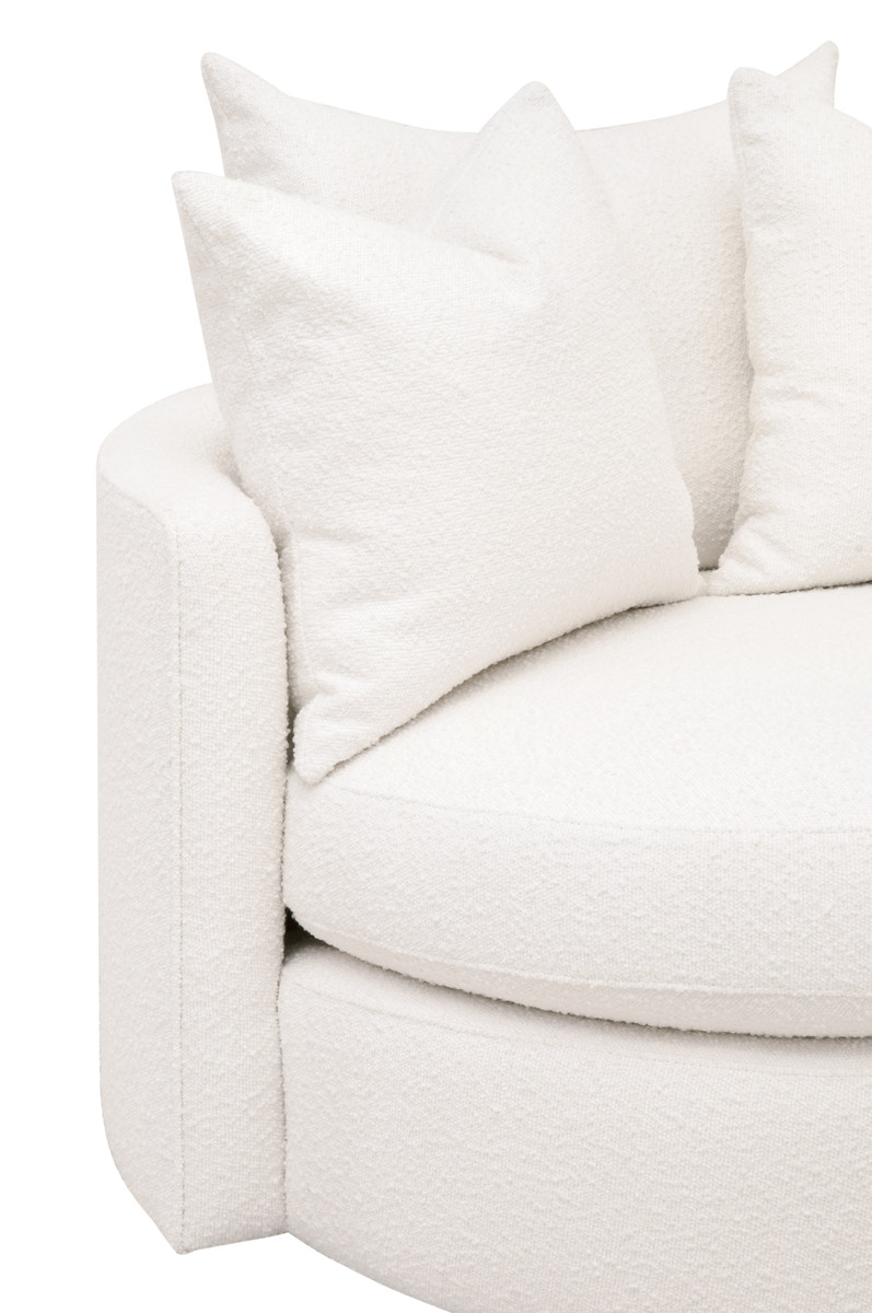 Essentials Lourne Petite Swivel Sofa Chair - Performance Boucle Snow