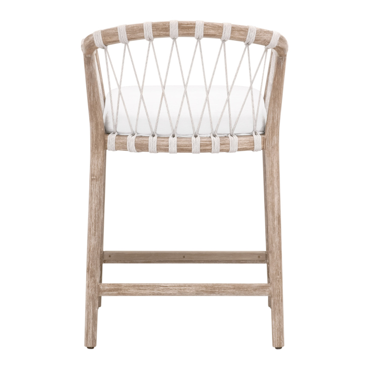 Essentials - Pacific Counter Stool in White Speckle Flat Rope, Natural Gray Mahogany