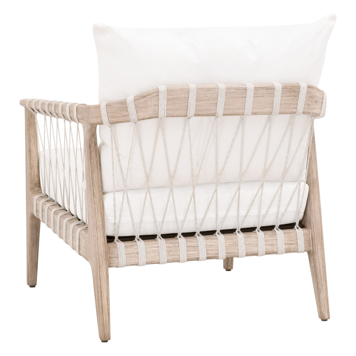 Essentials - Pacific Club Chair in White Speckle Flat Rope, Natural Gray Mahogany