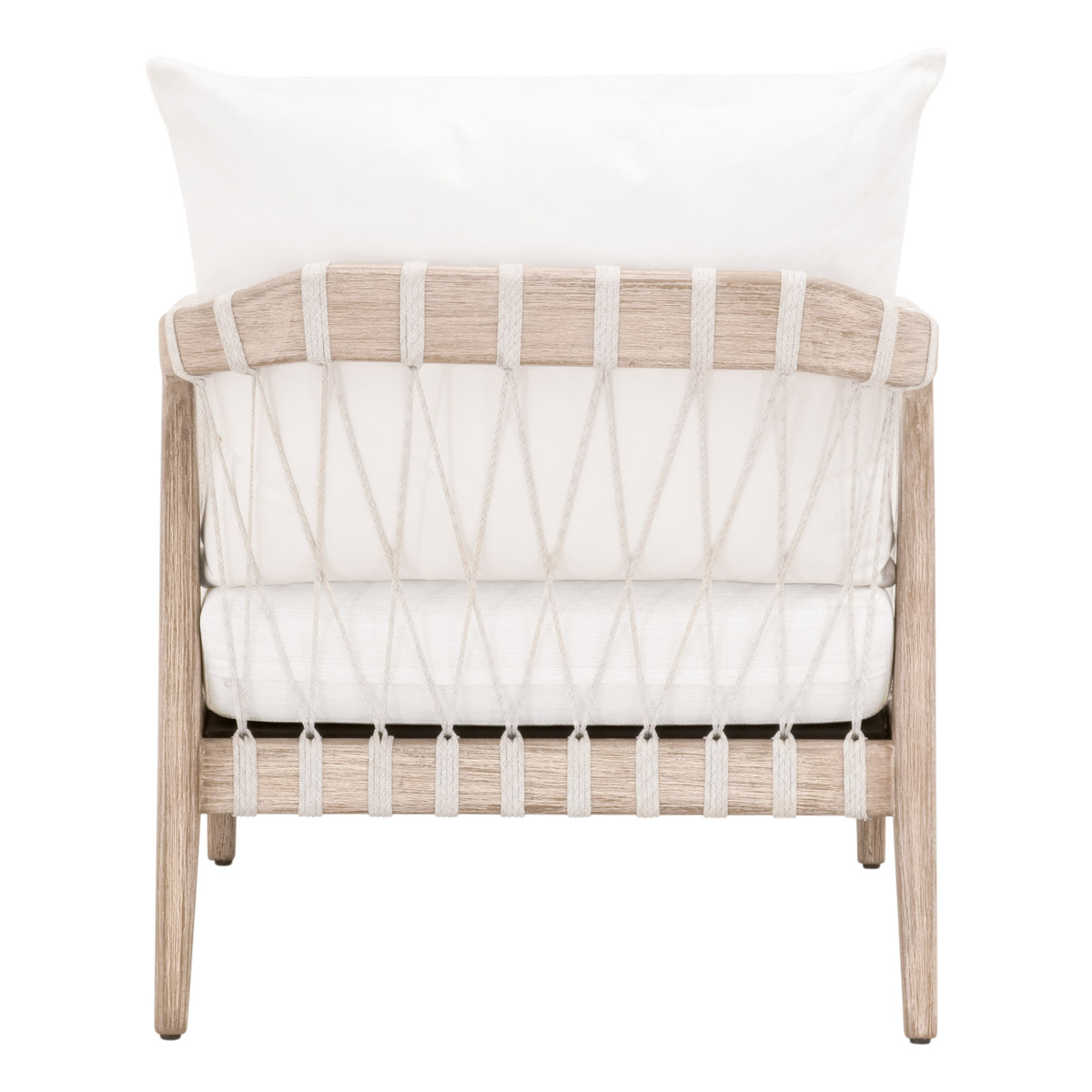 Essentials - Pacific Club Chair in White Speckle Flat Rope, Natural Gray Mahogany