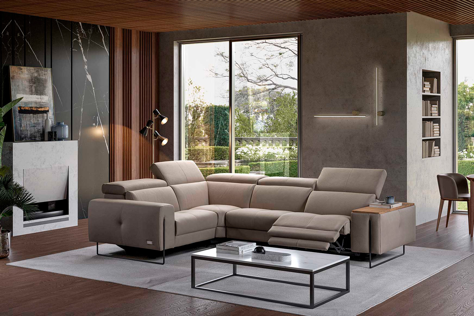 Estro - IS 1034 Brera Sectional with Electric Recliners