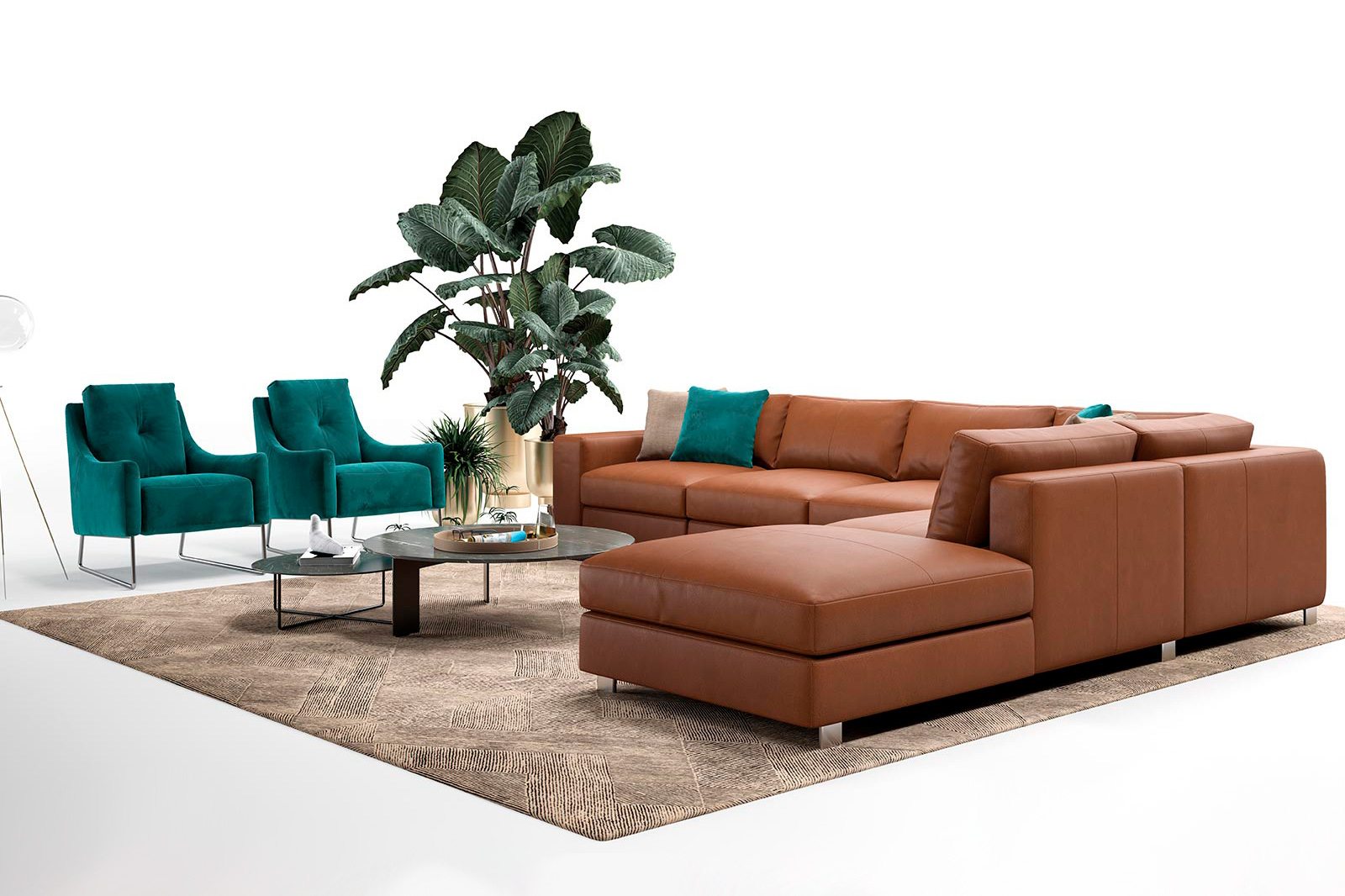 Estro IS 228 Tempo Sectional - Leather