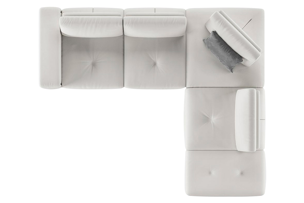 Estro IS 306 Spazio Leather Sectional - White