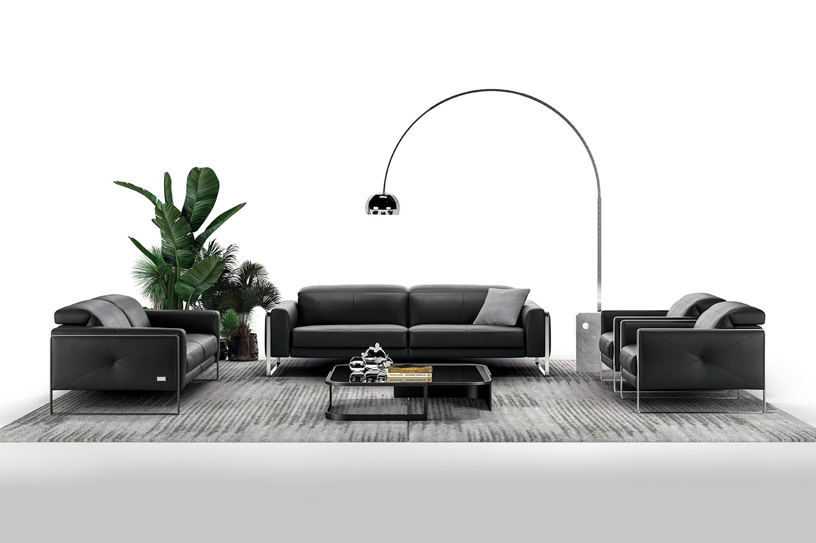 Estro IS 652 A Montecarlo Fabric Sofa - Black